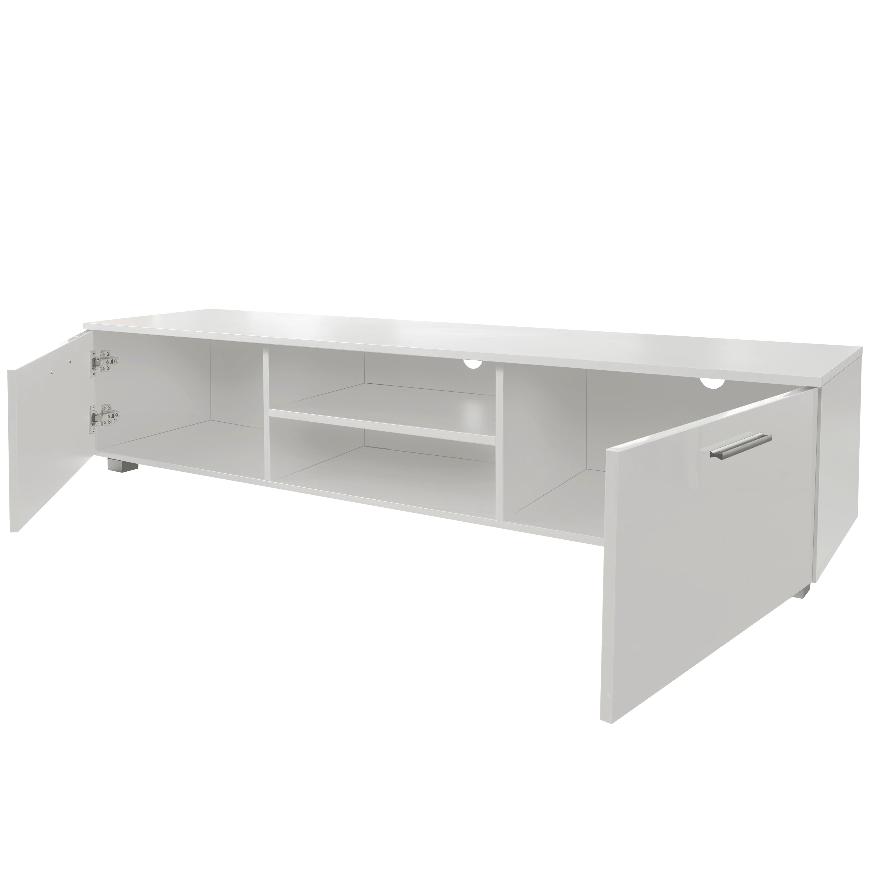 White TV Stand for 70 Inch TV Stands, Media Console Entertainment Center Television Table, 2 Storage Cabinet with Open Shelves for Living Room Bedroom - Atlantic Fine Furniture Inc