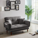 RELAX LOUNGE SOFA BED SLEEPER WITH 2 PILLOWS GREY FABRIC - Atlantic Fine Furniture Inc