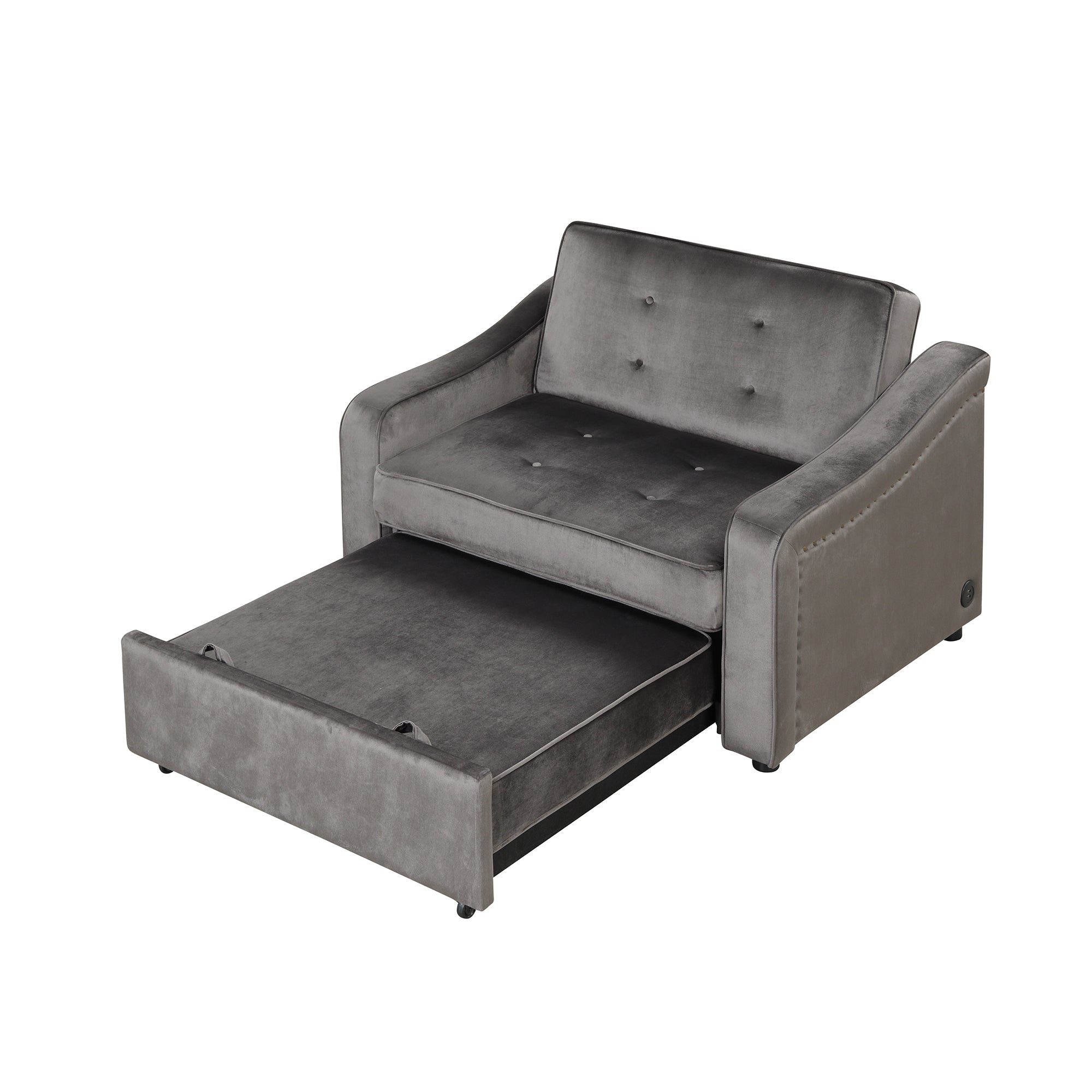 Orisfur. 50.6" Convertible Sleeper Bed, Adjustable Sofa Couch with Dual USB Ports for Living Room Space - Atlantic Fine Furniture Inc