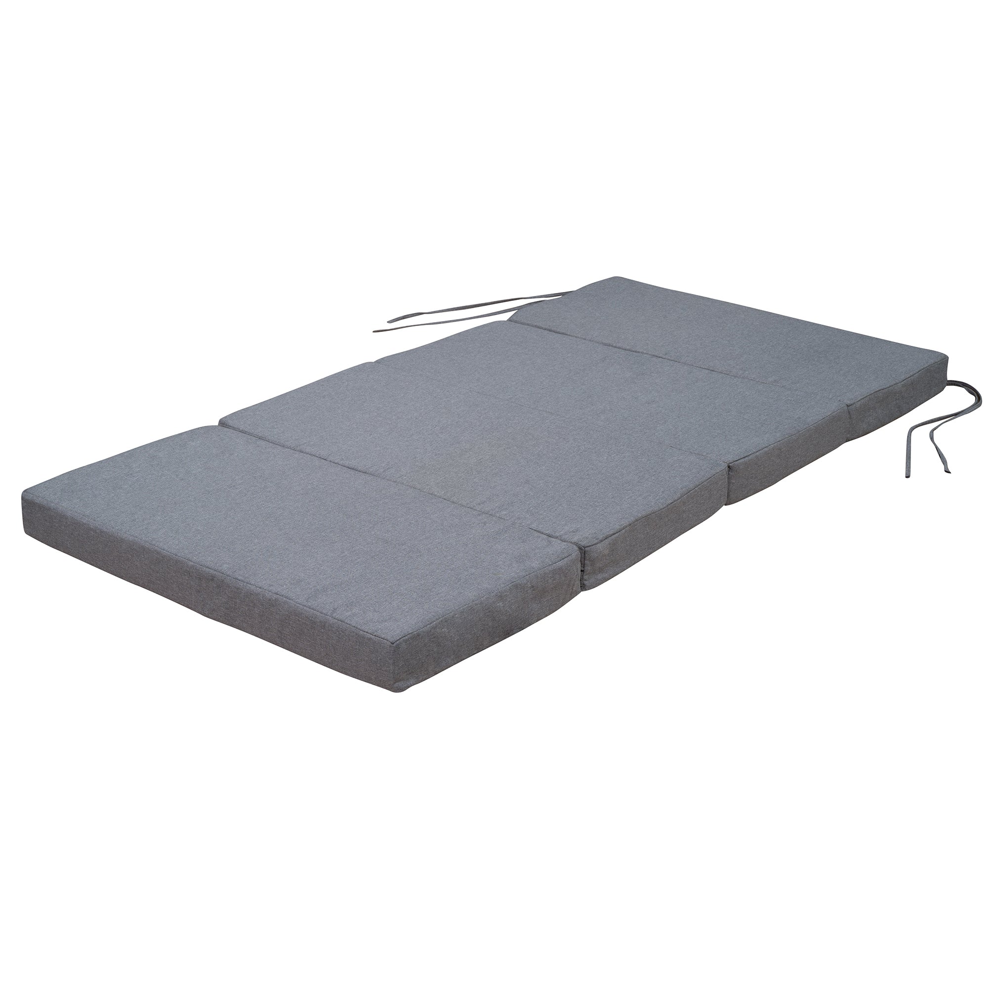 Twin Size Folding Mattress,Tri-fold,Washable Linen Cover,Straps, Bonded Foam,Non-waterproof,Gray(Adapted to LP000073) - Atlantic Fine Furniture Inc