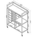 Derion - 3-Tier Rectangular Glass Shelf Metal Bar Cart - Chrome - Atlantic Fine Furniture Inc