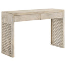 Rickman - 2-Drawer Wood Entryway Console Table - White Washed - Atlantic Fine Furniture Inc