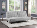 Elegant Three-in-One Lounger Sofa Sleeper Silver-Gray Chenille Fabric Upholstered Attached Cushions Adjustable Arms Casual Living Room Furniture - Atlantic Fine Furniture Inc