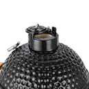 TOOPO 15 Inch Mini Kamado Grill Garden Ceramic Grills BBQ Smoker without Side Table-METTE BLACK - Atlantic Fine Furniture Inc