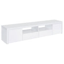 Jude - 2 Door Engineered Wood TV Stand - High Gloss White - Atlantic Fine Furniture Inc