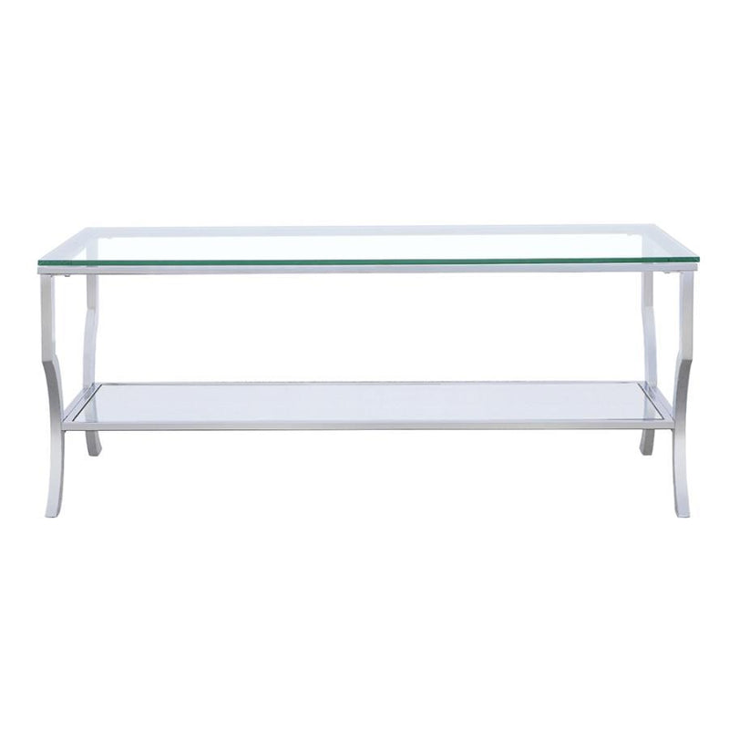 Saide - Rectangular Glass Top Coffee Table - Chrome - Atlantic Fine Furniture Inc