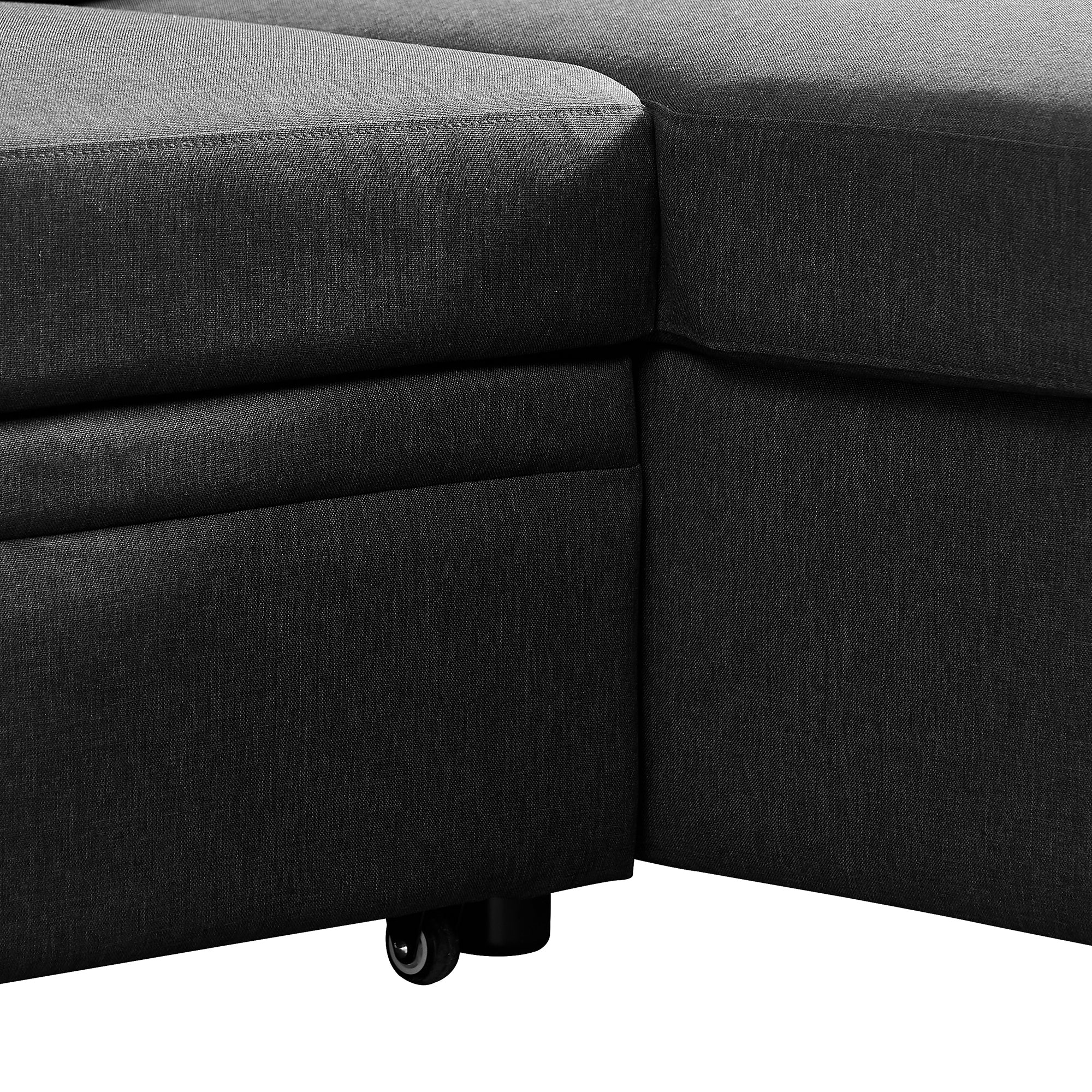 Orisfur. 83" Pull Out Sleeper Sofa Reversible L-Shape 3 Seat Sectional Couch with Storage for Living Room Furniture Set - Atlantic Fine Furniture Inc