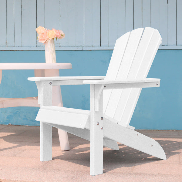 HDPE Adirondack Chair Sunlight Resistant no-Fading Snowstorm Resistant Outdoor Chair Patio Adirondack Chairs Ergonomic Comfort Widely Used for Fire Pits Decks Gardens,Campfire Chairs - White