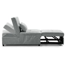 Folding Ottoman Sleeper Sofa Bed, 4 in 1 Function, Work as Ottoman, Chair ,Sofa Bed and Chaise Lounge for Small Space Living, Grey  (44” x 26” x 33”H) - Atlantic Fine Furniture Inc