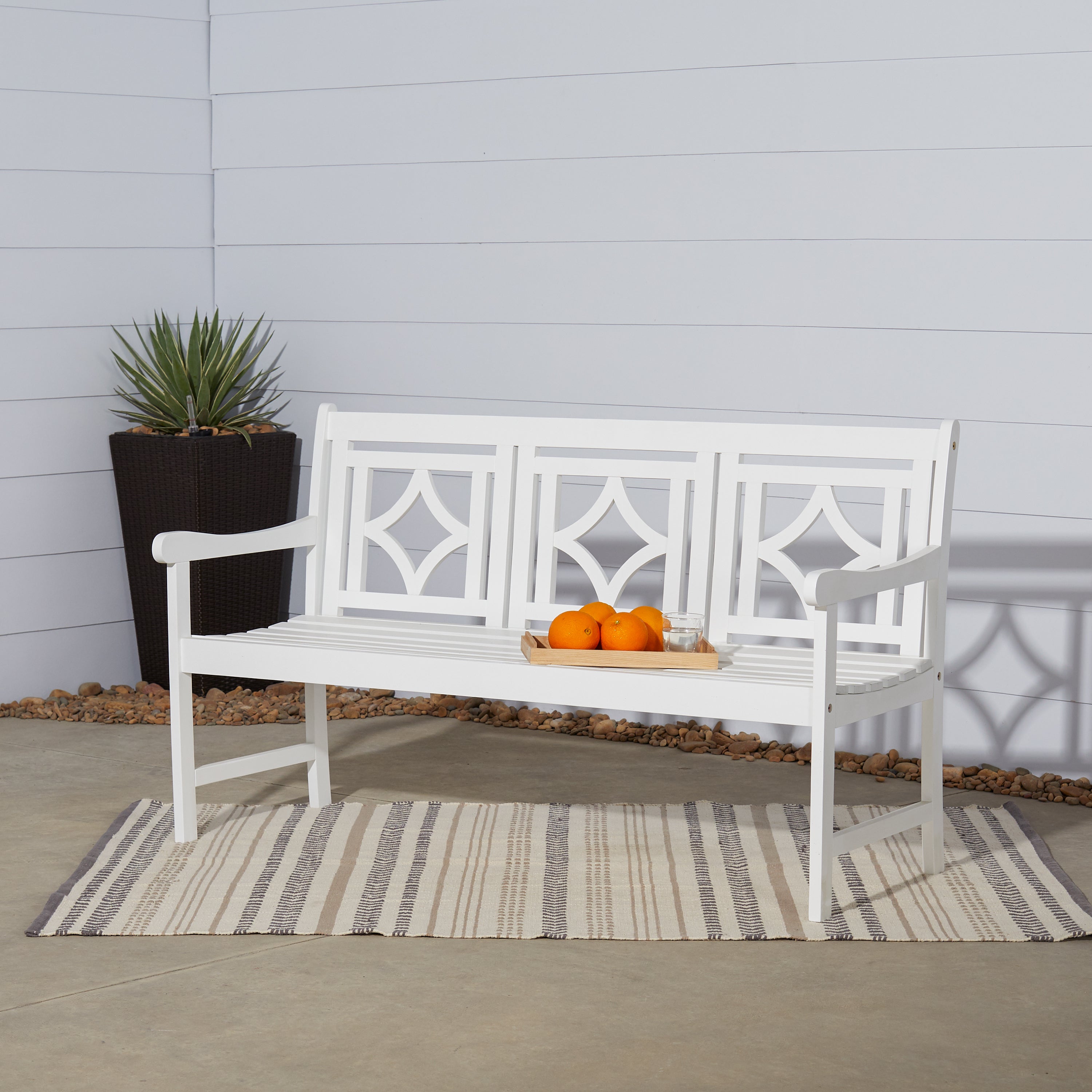 Bradley Outdoor Patio Diamond 5-foot Bench - Atlantic Fine Furniture Inc