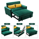 [VIDEO provided]55" Modern Velvet Sofa with Pull-Out Sleeper Bed with 2 Pillows Adjustable Backrest for Small Spaces Green - Atlantic Fine Furniture Inc