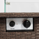 Outdoor 44" Propane Fire pit  Table  Rectangle  50,000 BTU with  8mm Tempered Glass Tabletop & Blue Stone& Steel table lid &Table waterproof dusty Cover ,ETL Certification (Brown) - Atlantic Fine Furniture Inc