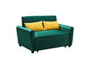 [VIDEO provided]55" Modern Velvet Sofa with Pull-Out Sleeper Bed with 2 Pillows Adjustable Backrest for Small Spaces Green - Atlantic Fine Furniture Inc
