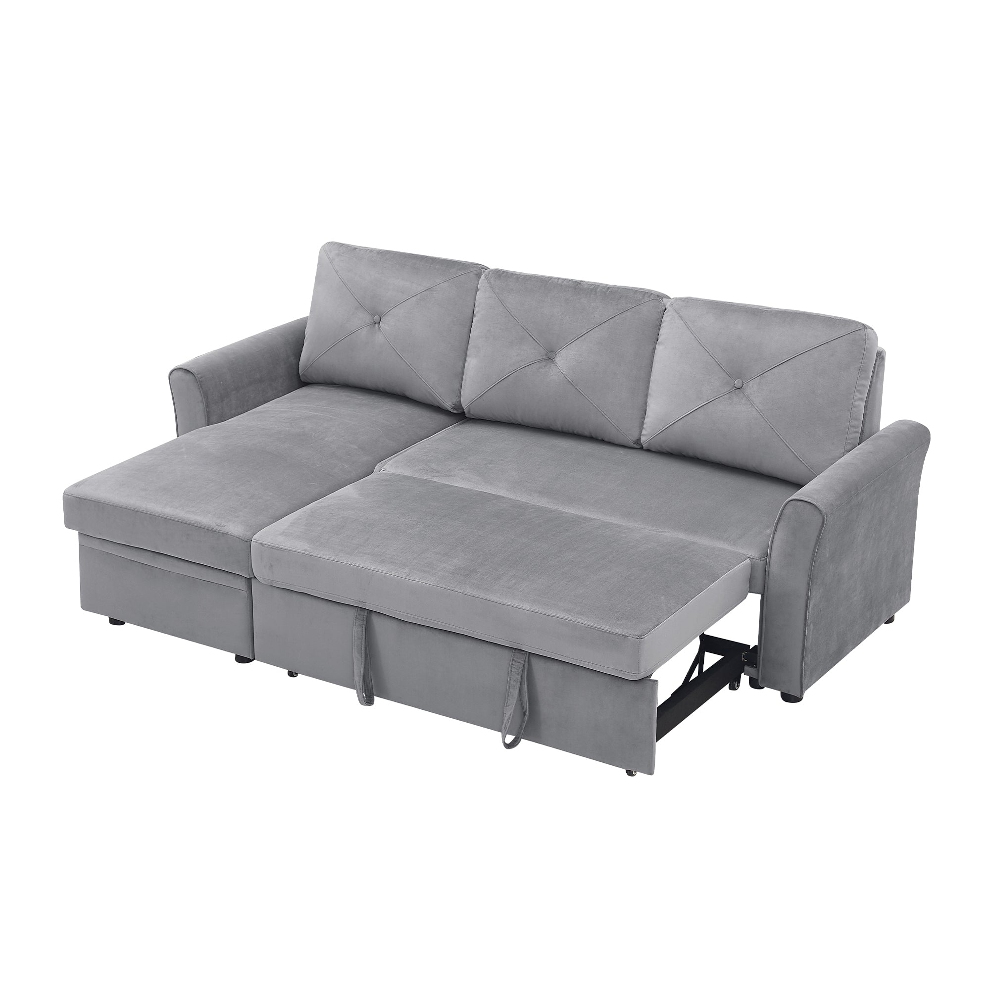 Orisfur. 83" Pull Out Sleeper Sofa Reversible L-Shape 3 Seat Sectional Couch with Storage for Living Room Furniture Set - Atlantic Fine Furniture Inc