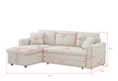 Artemax 87.7“Leathaire Reversible Sleeper Sectional Sofa with storage - Atlantic Fine Furniture Inc