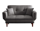 RELAX LOUNGE SOFA BED SLEEPER WITH 2 PILLOWS GREY FABRIC - Atlantic Fine Furniture Inc