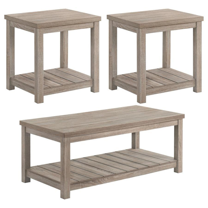 Colter - 3 Piece Occasional Set With Open Shelves - Greige