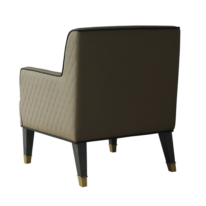 House - Beatrice Accent Chair - Tan PU & Charcoal Finish