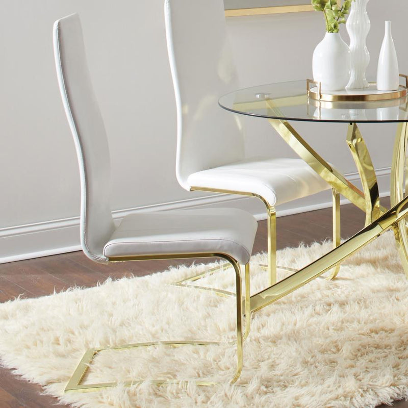 Montclair - Side Chairs (Set of 4) - White And Rustic Brass