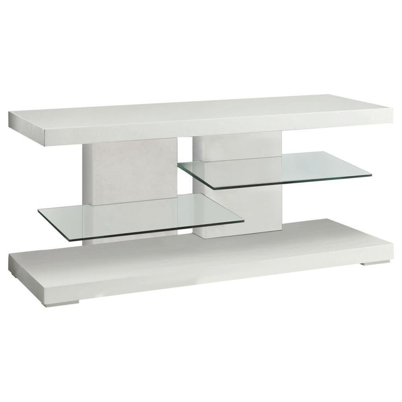 Cogswell - 2-Shelf TV Console - Glossy White