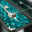 Outdoor 44" Gas Propane Fire pit  Table  Rectangle  50,000 BTU with  8mm Tempered Glass Tabletop & Blue Stone& Steel table lid &Table waterproof dusty Cover ,ETL Certification (Grey) - Atlantic Fine Furniture Inc