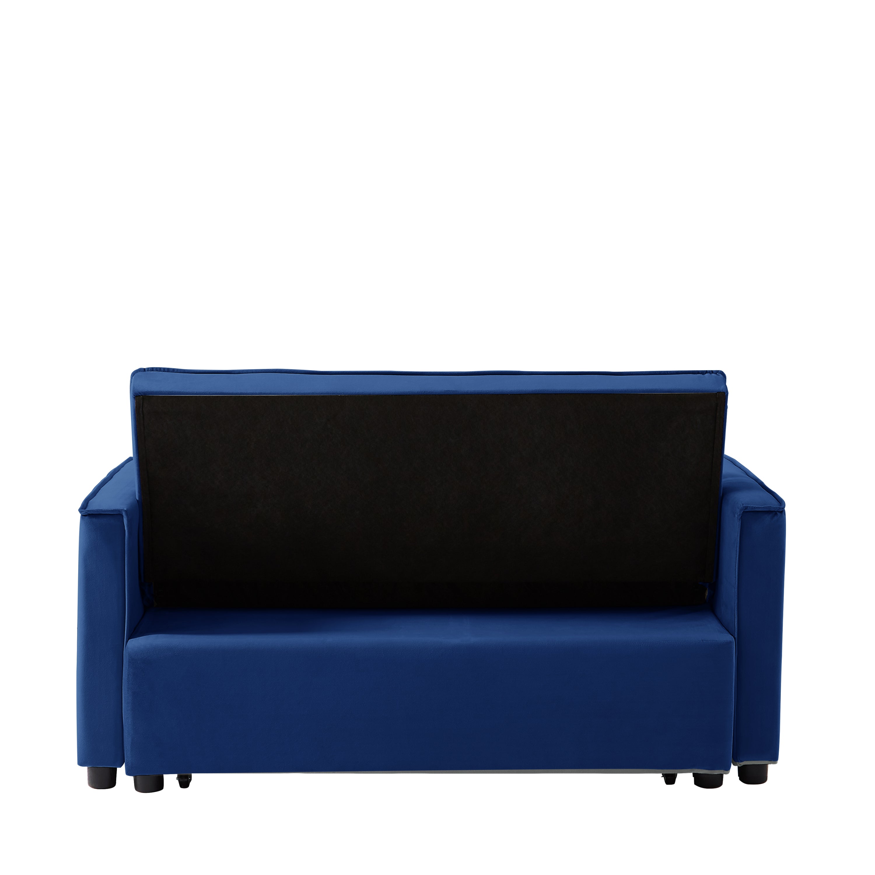 Modern Velvet Convertible Loveseat Sleeper Sofa Couch with Adjustable Backrest, 2 Seater Sofa With Pull-Out Bed with 2 Lumbar Pillows For Small Living Room & Apartment - Atlantic Fine Furniture Inc