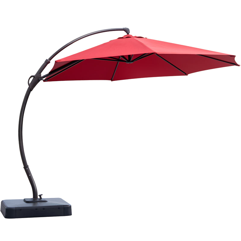 LAUSAINT HOME Outdoor Patio Umbrellas,  12FT Outdoor Umbrella with Base Included, Upgraded Curvy Aluminum Offset Cantilever Umbrella with 360°Rotation Deisgn for Garden Pool Backyard Market Deck