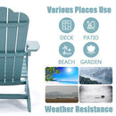 TALE Adirondack Chair Backyard Furniture Painted Seating with Cup Holder All-Weather and Fade-Resistant Plastic Wood for Lawn Outdoor Patio Deck Garden Porch Lawn Furniture Chairs Blue - Atlantic Fine Furniture Inc