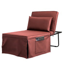 Sofa Bed 4 in 1 Ottoman Sleeper Bed Convertible Chair Bed with Adjustable Back Breathable Sleeper Guest Bed for Small Room, Orange Red - Atlantic Fine Furniture Inc