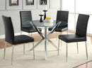 Vance - Round Glass Top Asterisk Dining Table - Chrome - Atlantic Fine Furniture Inc