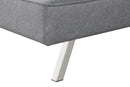 Convertible Futon Sofa Bed Linen Small Couch Fabric Folding Sleeper Sofa for Living Room Furniture Set with Chrome Legs Gray - Atlantic Fine Furniture Inc