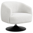 Dave - Upholstered Barrel Back Swivel Club Chair - Beige - Atlantic Fine Furniture Inc