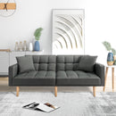 FUTON SLEEPER SOFA WITH 2 PILLOWS Dark gray FABRIC（same as W223S01338、W223S00991。Size difference, See Details in page.） - Atlantic Fine Furniture Inc