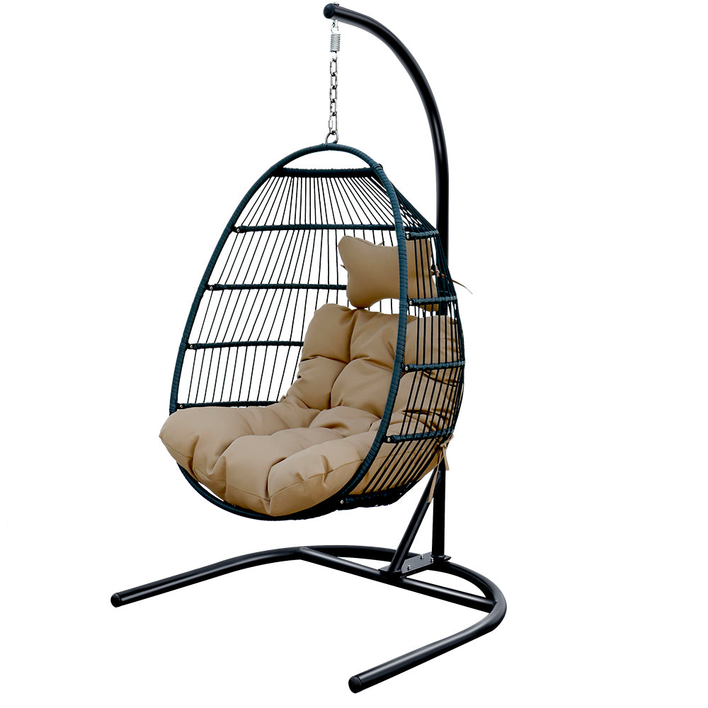 egg shape SINGLE SWING chair for garden patio - Atlantic Fine Furniture Inc
