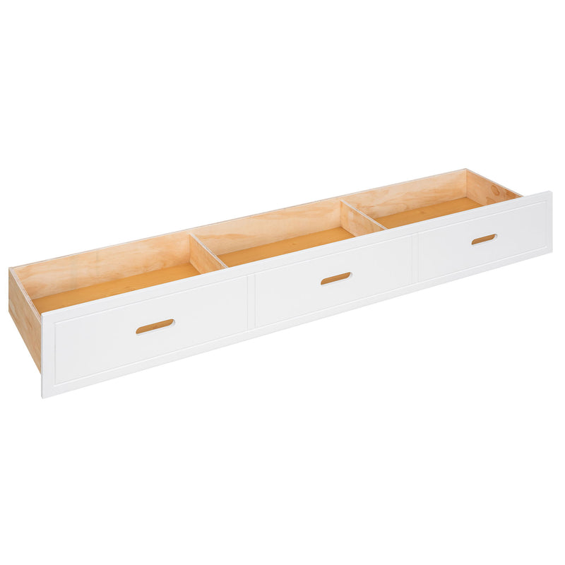 Twin Size Wooden Canopy Daybed With 3 In 1 Storage Drawers, White