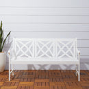 Bradley Outdoor Patio 5-foot Wood Garden Bench in White - Atlantic Fine Furniture Inc