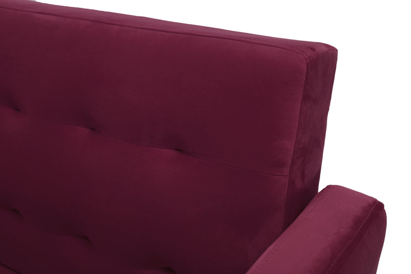 Square arm sleeper sofa Red Velvet ***Not available for sale on Walmart***