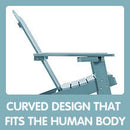 TALE Adirondack Chair Backyard Furniture Painted Seating with Cup Holder All-Weather and Fade-Resistant Plastic Wood for Lawn Outdoor Patio Deck Garden Porch Lawn Furniture Chairs Blue - Atlantic Fine Furniture Inc