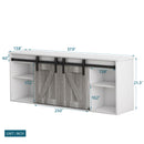 The television cabinet with an electronic fireplace，with Farmhouse Sliding Barn Door ,for TV up to +65 Inch Flat Screen Media Console Table Storage Cabinet Wood Entertainment Center Sturdy - Atlantic Fine Furniture Inc