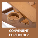 TALE Adirondack Chair Backyard Outdoor Furniture Painted Seating with Cup Holder All-Weather and Fade-Resistant Plastic Wood for Lawn Patio Deck Garden Porch Lawn Furniture Chairs Brown - Atlantic Fine Furniture Inc