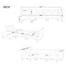 REVERSIBLE SECTIONAL SOFA SLEEPER WITH 2 PILLOWS DARK GREEN VELVET（W223S00093） - Atlantic Fine Furniture Inc