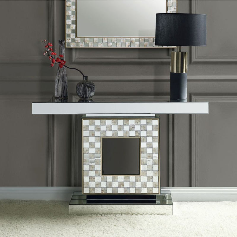 Nasa - Accent Table - Mirrored & Mother Of Pearl
