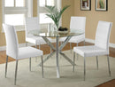 Vance - Round Glass Top Asterisk Dining Table - Chrome - Atlantic Fine Furniture Inc
