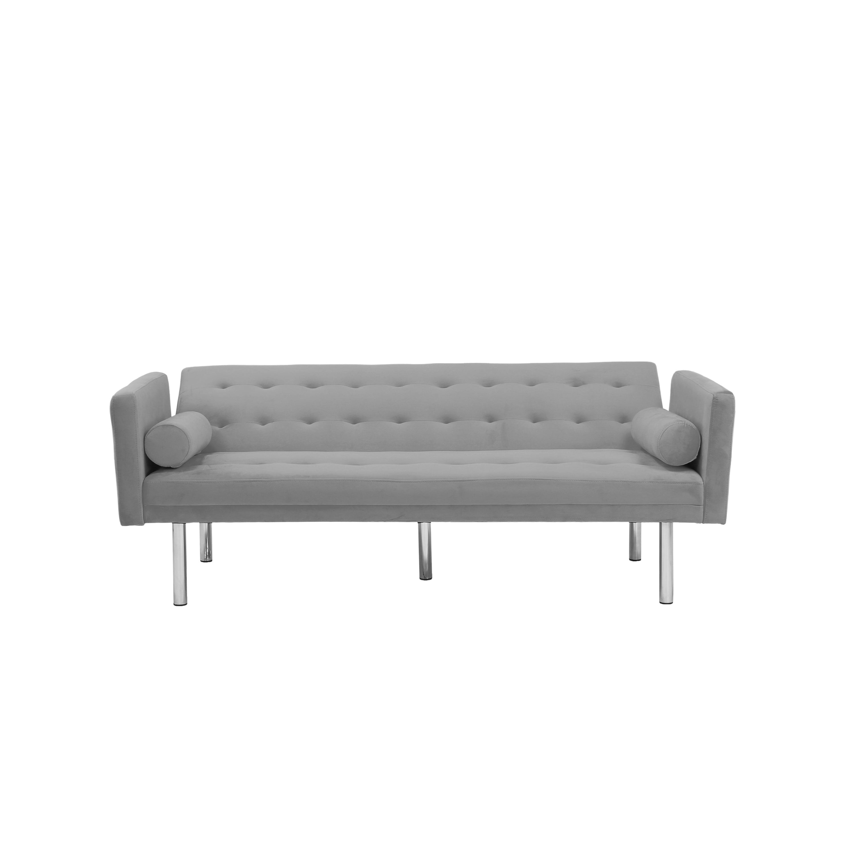 Square arm sleeper sofa Grey VELVET ***Not available for sale on Walmart*** - Atlantic Fine Furniture Inc