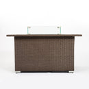 Outdoor 44" Propane Fire pit  Table  Rectangle  50,000 BTU with  8mm Tempered Glass Tabletop & Blue Stone& Steel table lid &Table waterproof dusty Cover ,ETL Certification (Brown) - Atlantic Fine Furniture Inc