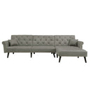Convertible Sofa bed sleeper Light Grey velvet（W223S00002、W223S00708、W223S00870） - Atlantic Fine Furniture Inc