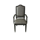 House - Beatrice Chair (Set of 2) - Two Tone Gray Fabric & Charcoal Finish - Atlantic Fine Furniture Inc