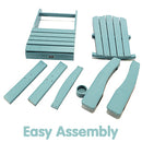 TALE Adirondack Chair Backyard Furniture Painted Seating with Cup Holder All-Weather and Fade-Resistant Plastic Wood for Lawn Outdoor Patio Deck Garden Porch Lawn Furniture Chairs Blue - Atlantic Fine Furniture Inc