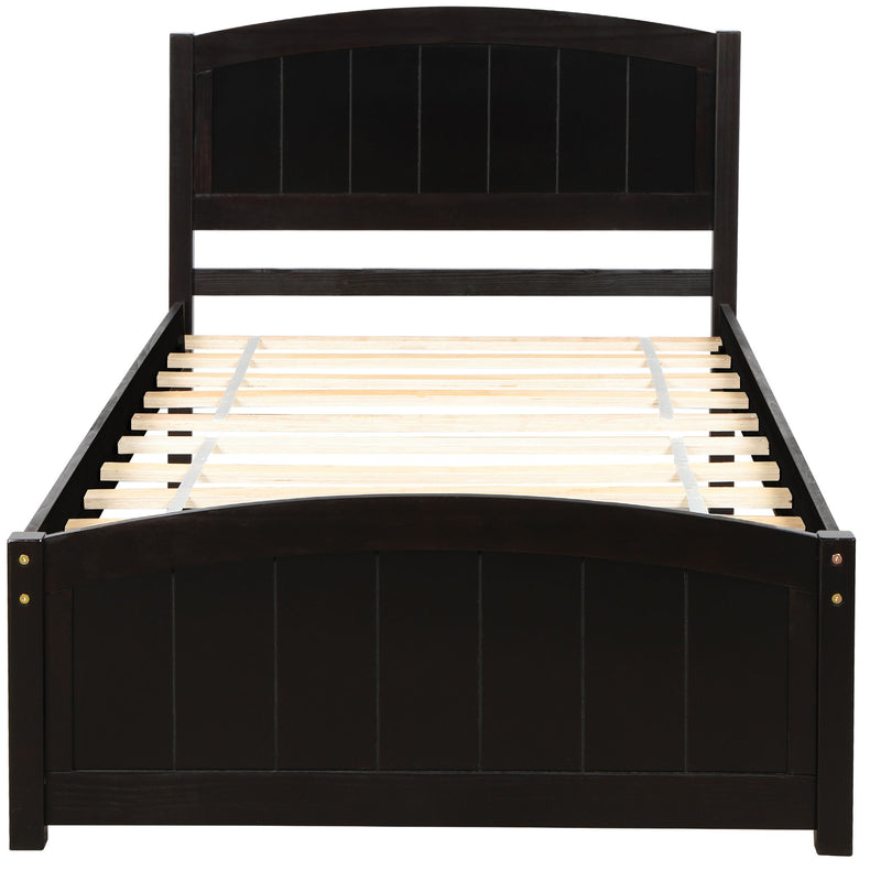 Platform Bed With Headboard - Footboard And Wood Slat Support