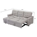 Light GreyUpholstered Sleeper Modular Sofa - Atlantic Fine Furniture Inc